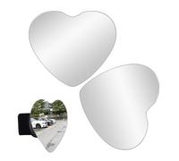 Yiohejy Specchietto per Punto Cieco per Auto, Specchietto Retrovisore Convesso Angolo Largo Rimovibile, Accessori Adesivi a Forma di Cuore 2 Pezzi Sicurezza Parcheggio Autocarro Veicolo