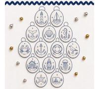 yiokeo Beginner-Friendly DIY Heirloom Oval Embroidery Ornament Kit Collection,Hand Embroidery Christmas Ornaments Kit with Tools & Guide, for Holiday Decor or Gifts (Style A)