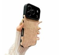 yiokeo Luxury Retro Leather,Matte Finish Shockproof Case For iPhone 17 16 15 14 ProMax, Slim Shockproof Bumper Full Camera Protective Cover Retro Case (for iPhone 17 air,Brown)