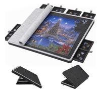 Yiomxhi Porta Puzzle Pieghevole con 6 Cassetti e Copertura, Tavolo Puzzle in Feltro con Supporto Regolabile, 80 × 57 cm Tappetino Puzzles Portatile per Adulti, Fino a 1000 Pezzi