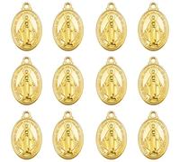 YionZian 60 ciondoli ovali in metallo Cruz Del Perdon Catolica Virgen De Guadalupe ciondoli religiosi Medalla De La Virgen Milagrosa per collane fai da te e gioielli, Zinco, Nessuna pietra preziosa