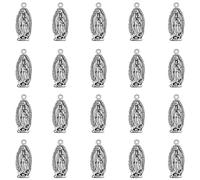 YionZian 60 ciondoli ovali in metallo Cruz Del Perdon Catolica Virgen De Guadalupe ciondoli religiosi Medalla De La Virgen Milagrosa per collane fai da te e gioielli, Zinco, Nessuna pietra preziosa