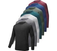 YIOOWVY T-Shirt a Maniche Lunghe da Uomo, Confezione da 3/5/7, Asciugatura Rapida, Protezione Solare UV UPF50+, Abbigliamento Sportivo/da Corsa, vestibilità Slim