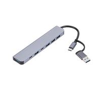 YIORYO Adattatore multi splitter USB di tipo C 4/5/7 porte Hub USB Expander trasmissione ad alta velocità Plug and Play per PC Computer (dimensioni: C)
