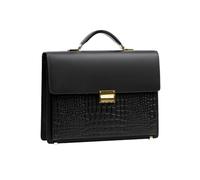 YIORYO Borsa da avvocato tradizionale con valigetta in pelle(Black)