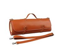 YIORYO Borsa porta coltelli, 10 scomparti per posate e coltelli, in pelle, portatile, per il campeggio o il lavoro, Colore unico, marrone