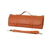 YIORYO Borsa porta coltelli, per utensili da cucina e da viaggio, con 10 scomparti per posate, porta coltelli, in pelle, portatile, per campeggio o lavoro, Colore unico, marrone