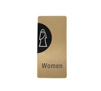 YIORYO Cartello in alluminio per bagno, uomo e donna, moderno, decorazione per porta del bagno, per uffici, ristoranti aziendali (femmina)