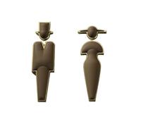 YIORYO Cartello per bagno, per porta o parete, in alluminio, facile da installare (marrone)