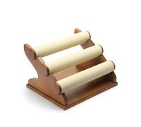 YIORYO Espositore per bracciali, organizer per bracciali, staccabile, per vendere, supporto per orologi con base in legno, per donne, forniture aziendali, 3 ripiani (B)