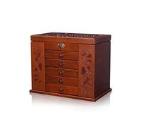 YIORYO Portagioie, custodia multifunzionale con specchio, organizer for gioielli a 6 livelli con serratura, porta accessori for orecchini, collane, bracciali