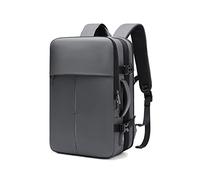 YIORYO Zaino multi-livello da uomo, zaino espandibile per computer portatile da 15,6", grande capacità, impermeabile e traspirante, grigio, moderno