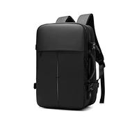 YIORYO Zaino multi-livello da uomo, zaino espandibile per computer portatile da 15,6", grande capacità, impermeabile e traspirante, Nero , Zaino da viaggio