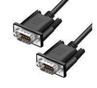 YIOVVOM - Cavo di prolunga seriale DB9 RS232 da maschio a maschio a 9 pin DB9, cavo dritto con connettore seriale a 9 pin, nero, 3,05 m