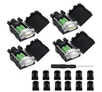 YIOVVOM DB9 Breakout Connector, DB9 RS232 D-SUB adattatore seriale maschio e femmina porta 9 pin bianco adattatore a terminale connettore modulo di segnale con custodia set di 4