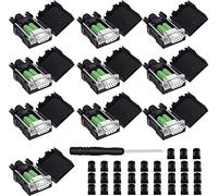 YIOVVOM DB9 connettore breakout a terminale di cablaggio RS232 D-SUB maschio adattatore seriale porta scheda breakout modulo senza saldatura con custodia (10 pz adattatore femmina bianco)