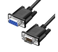 YIOVVOM DB9 RS232 - Cavo di prolunga seriale da maschio a femmina, 9 pin, cavo DB9, dritto attraverso connettori seriali a 9 pin, nero, 91 cm