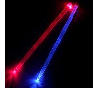 YiPaiSi Bastone per batteria in acrilico 5A rosso e blu Glow LED Bacchette per batteria illuminate, bacchette LED lucide, bacchette luminose a LED, bacchette per batteria Jazz Glow in The Dark