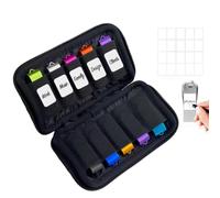 YIPFEN 1 Pezzo Custodia per Chiavette USB, Organizer Unità Flash, Borsa Portaoggetti con 10 Scomparti, Porta e Accessori per Storage, Elettronici per Drive/Pen Drive/Jump Drive/Dischi U (Nero)