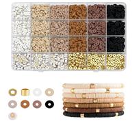 YIPFEN 1 Set di perline per braccialetti,kit per fare braccialetti,6 mm perline per braccialetti,kit braccialetti,braccialetto dell'amicizia fai da te,nero,marrone, bianco