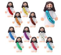 YIPFEN 10 Mini-Figure di Gesù, Classico Giocattolo Cristo, Adatto per Bambini, Feste religiose, Scuola domenicale, lavori creativi, Regali per Battesimo, riempimento Uova di Pasqua (3 x 1,5 x 3,5 cm)