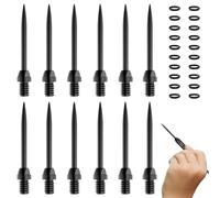 YIPFEN 12 punte per freccette in acciaio 2BA + 20 anelli in gomma, punte in metallo per conversione softdart, punte in acciaio metallico, convertitore per freccette