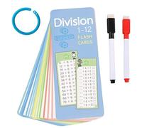 YIPFEN 13 x Schede Didattiche Divisione Carte per Imparare la Divisione Cancellabili a Secco Senza Sbavature e Residui di Colore