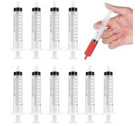 YIPFEN 15Pcs Siringhe Riutilizzabili in Plastica Senza Ago, Siringa Dosatrice per Alimentazione di Piccoli Animali, Pittura Artistica, Applicatore di Colla (10ml)