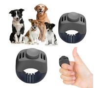 YIPFEN 2 Pezzi Clicker per Cani con Anello da Dito - Accessorio Pratico per l'Addestramento di Cani, Gatti e Cavalli (19mm/21mm)(Grigio)