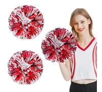 YIPFEN 2 Pezzi Pompon Cheerleader, Pom Cheer Leader, Pompon per Danza e Sport, Pom Pom Cheerleader, Travestimento Ragazza Pompom, Per Cheerleading Giochi Competizione Sportiva, Team Spirit