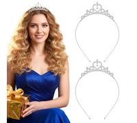 YIPFEN 2 x Diadema da Principessa - Eleganti Corone Tiara per Donne e Adulti, Perfette per Costumi di Rapunzel e Belle, Lega e Cristallo di Vetro (Taglia Unica)