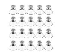 YIPFEN 20 pezzi Ganci a Ventosa Extra Forti, Ventose con Gancio, Senza Forare, in PVC Trasparente, per Bagno, Cucina, Vetro, Specchi, Finestre, Piastrelle (Ø25mm, M4 filettatura) (Trasparente)
