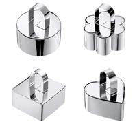 YIPFEN 4 PCS Anelli per Dessert e Servi, Anelli Mousse Rotondi in Acciaio Inox, Ideali per Dolci, Torte, Fai da Te (Ø 8 cm)