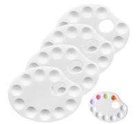 YIPFEN 4 pezzi Tavolozza di pittura a 10 pozzetti, Tavolozze Universale per Olio, Acquerelli, Fai da te, Scarabocchi, Principianti, Studenti e Pittori(22,5 cm) (Bianco)