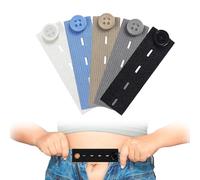 YIPFEN 6 pezzi Estensori Elastici per Pantaloni, Fibbie per Estensione Vita, Jeans con Elastico in Vita, Bottoni Regolabili Allarga Pantaloni, Estensori per Donne e Uomini, Bottoni per Jeans