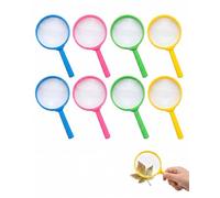 YIPFEN 8 Pezzi Mini Lenti d'Ingrandimento Giocattolo per Bambini, Set Detective con Lente Manuale in Plastica, Regalo per Compleanni, Scuola e Avventure all'Aperto
