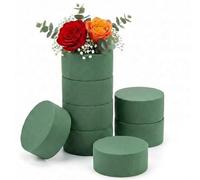 YIPFEN 8 Pezzi Schiuma Floreale, Alta Resistenza e Infrangibile, Cilindro in Spugna Floreale, Spugna per Fiori Verde per Fiori Secchi e Freschi(8x4cm) (Verde)