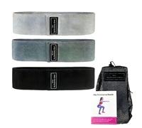 YIPFEN Amonax 3 Elastici Fitness in Tessuto per Palestra Gambe e Squat Bande di Resistenza Donna e Uomo Nero Grigio