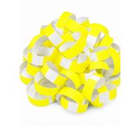 YIPFEN Braccialetti Carta Eventi 100 Pezzi, Giallo Fluorescente, Impermeabili e Resistenti, Adesivi per Identificazione, Controllo Accessi, Feste e Festival