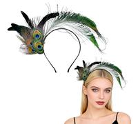 YIPFEN Fermaglio per Capelli con Piume di Pavone, 1 Pezzo, Accessori per Capelli per Donna Anni Venti, Leggero e Comodo, con Piuma Verde di Pavone, Per Donne e Ragazze