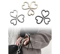 YIPFEN Moschettoni a Forma di Cuore, Set 9 Pezzi 22 26 30mm in Lega di Alluminio Leggero Oro Argento Nero, Mini Moschettone Portachiavi Multi-uso per Zaino Outdoor & Decorazioni