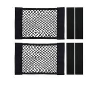 YIPFEN Rete Portaoggetti Autoadesiva Set 2 (30x25cm) con per Auto, Camper, SUV. Organizza Telefono, Chiavi e Oggetti. Massimizza Spazio & Previene Disordine.