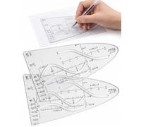 YIPFEN Righello Coseno 2 pezzi - Stencil di precisione per tracciare curve e funzioni matematiche. Ideale per Geometria, Tecnica e Ingegneria.