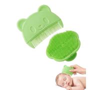 YIPFEN Set 2 Pezzi Spazzola Neonati e Pettine Crosta Lattea, Massaggio Delicato del Cuoio Capelluto Sensibile per Favorire il Sonno, Kit Igiene Neonato, Verde Chiaro