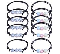 YIPFEN Set di 12 Bracciali dell'Amicizia Calcio con Perline, Cordone di Cera Regolabile per Bambini e Adulti, Accessori da Tifoso per Partite e Feste