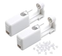YIPFEN Set piercing sterile monouso, 2 pezzi, pistola per foratura con orecchini di sicurezza, adatto per donne, 30 tappi per orecchie inclusi (bianco)
