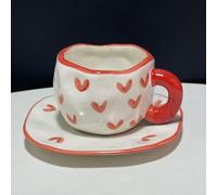 YIPOCH Tazze in ceramica retrò con pizzico a mano con vassoio, tazza da caffè, latte, tè, tazze da ufficio, bicchieri, il miglior regalo di compleanno per gli amici
