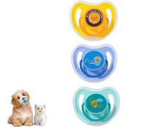 YIPSKIRZY 3 ciucci da masticare per cuccioli e gattini, ciuccio in silicone sicuro con copertura antipolvere, giocattolo per dentizione durevole per cani e gatti di piccola taglia, set di ciuccio