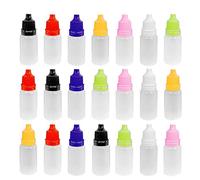 YIQI 21 pezzi Bottiglie di Plastica Flaconi Contagocce Contenitore Liquido Bottiglia da 10 ML Vuoto con Coperchio Goccia (Colore casuale)