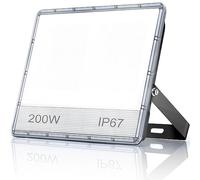 YIQIBRO Faretto LED da Esterno 200W, 2 in 1 20000LM 6500K Bianco Freddo Faro LED Esterno con Trasformatore, IP67 Impermeabile Luce di Sicurezza per Giardino Garage Fabbrica Stadio Patio Posteggio
